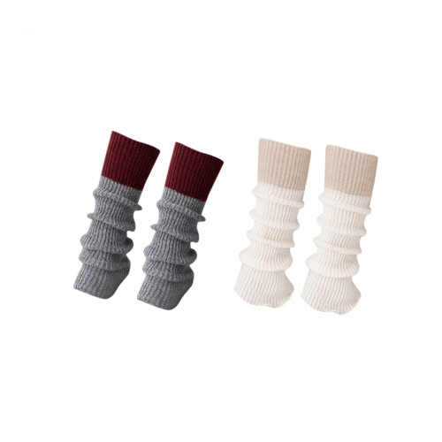 十七家瑜珈襪套針織拼色堆堆襪秋冬保暖搭配撞色小腿襪 十七家瑜珈襪套針織拼色堆堆襪秋冬保暖搭配撞色小腿襪