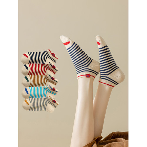 襪子女短襪夏季純棉條紋女襪防臭透氣春秋冬學生船襪2025新款爆款 襪子女短襪夏季純棉條紋女襪防臭透氣春秋冬學生船襪2025新款爆款