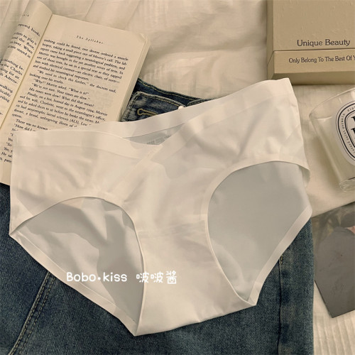 白色冰絲內褲女2025新款運動無痕低腰女生純棉襠抑菌三角褲女健身 白色冰絲內褲女2025新款運動無痕低腰女生純棉襠抑菌三角褲女健身