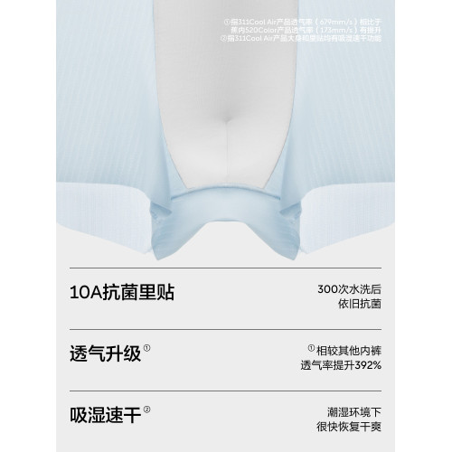 3件|蕉內涼皮311CA男士冰絲內褲莫代爾純棉透氣襠四角短褲男生