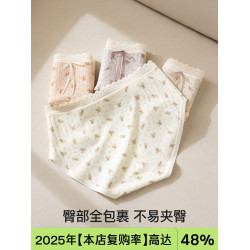 A類純棉內褲女10A抑菌全棉加長襠中腰透氣少女2025新款甜美三角褲