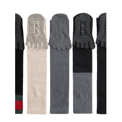 瑜珈襪子女專業防滑襪秋冬中長筒過膝五指分腳趾普拉提襪小腿長腿