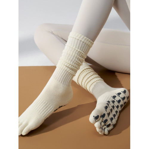 2025新款中筒堆堆瑜珈襪子防滑專業女夏五指襪普拉提專用室內運動 2025新款中筒堆堆瑜珈襪子防滑專業女夏五指襪普拉提專用室內運動