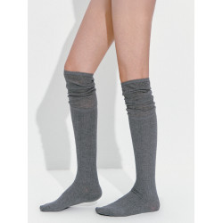 DCW過膝堆堆襪女普拉提專業訓練瑜珈小腿襪灰色運動健身長筒襪秋