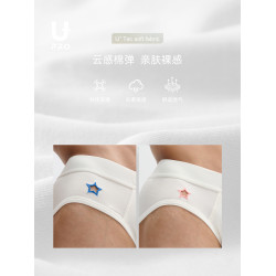 UPRO柚璞星星刺綉鏤空男士莫代爾三角內褲藍粉綉花內衣