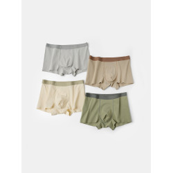 A類 男士平角內褲 50支棉撞色無痕10A抗菌平角內褲 大碼四季款