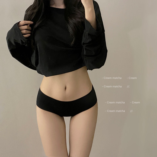 簡約內褲女士純棉抗菌襠無痕夏季薄款中腰包臀不夾臀一片式三角褲 簡約內褲女士純棉抗菌襠無痕夏季薄款中腰包臀不夾臀一片式三角褲