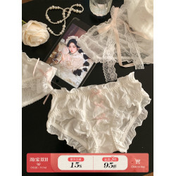 森日和葉甜美風白色系內褲女生純欲2025年新款女士三角褲蕾絲花邊