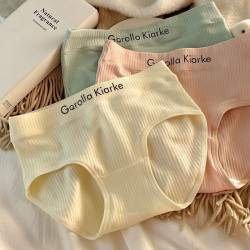 新款內褲女純棉襠透氣薄款學生韓版少女生簡約大碼中腰三角褲頭夏