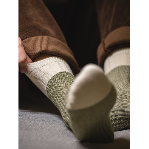 馬登工裝美式復古撞色針織中筒襪透氣粗線拼接小衆雙針長襪子男秋 馬登工裝美式復古撞色針織中筒襪透氣粗線拼接小衆雙針長襪子男秋