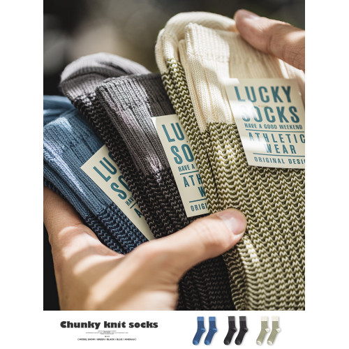 馬登工裝美式復古撞色針織中筒襪透氣粗線拼接小衆雙針長襪子男秋 馬登工裝美式復古撞色針織中筒襪透氣粗線拼接小衆雙針長襪子男秋