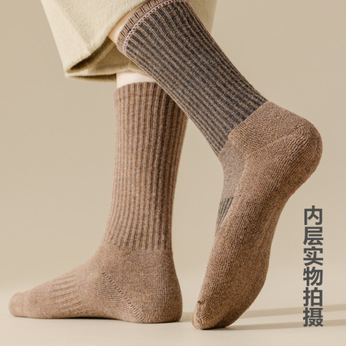 加厚毛巾底女瑜珈襪純色運動長筒中筒襪彩色毛巾襪配鯊魚褲的襪子 加厚毛巾底女瑜珈襪純色運動長筒中筒襪彩色毛巾襪配鯊魚褲的襪子