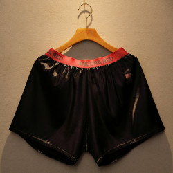 3條裝新款純色男士阿羅褲冰絲四角內褲居家休閒三分短褲寬松睡褲