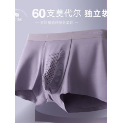 3條裝60支莫代爾男士內褲男托瑪琳負離子抗菌無痕大紅