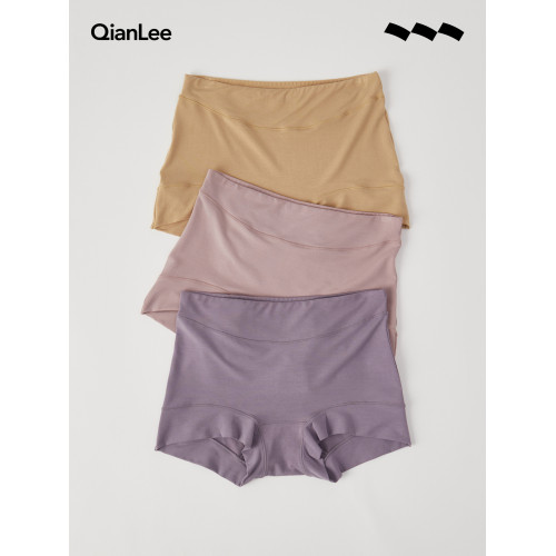 3條內褲女莫代爾夏季薄款透氣冰絲感高腰無痕女士平角褲短褲大碼