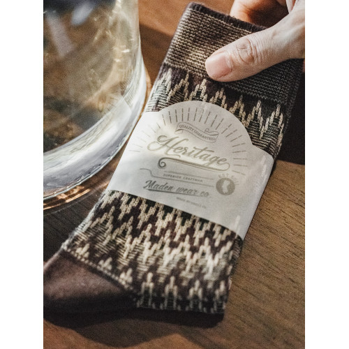 馬登工裝復古費爾島編織中筒襪民族風長襪撞色針織棉襪子男女秋季