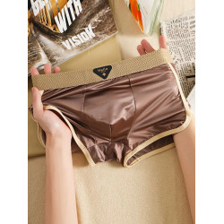 運動男士冰絲內褲桑蠶絲抑菌襠2025新款夏季薄款青少年平角短褲衩