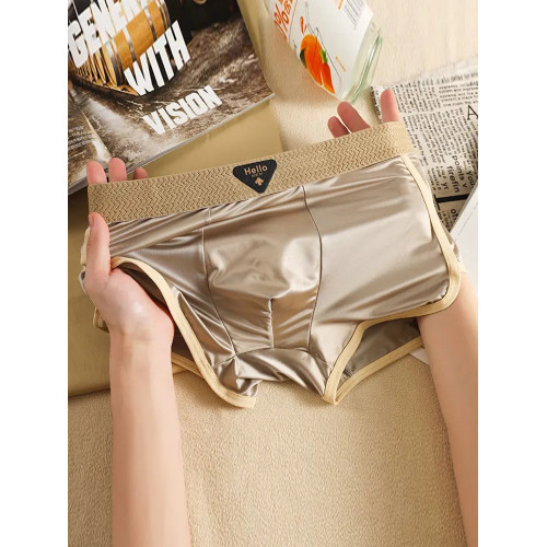 運動男士冰絲內褲桑蠶絲抑菌襠2025新款夏季薄款青少年平角短褲衩 運動男士冰絲內褲桑蠶絲抑菌襠2025新款夏季薄款青少年平角短褲衩