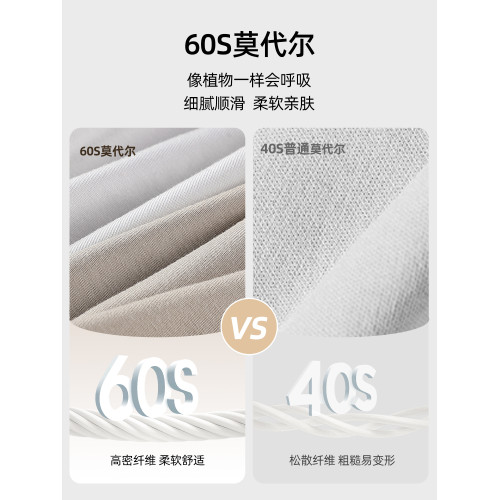 【60S莫代爾】男士內褲抗菌短褲桑蠶絲底襠平角褲3條裝四角褲 【60S莫代爾】男士內褲抗菌短褲桑蠶絲底襠平角褲3條裝四角褲