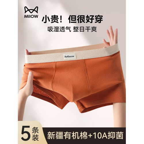 貓人男士內褲純棉男生2025新款青少年四角褲全棉抑菌透氣平角短褲 貓人男士內褲純棉男生2025新款青少年四角褲全棉抑菌透氣平角短褲