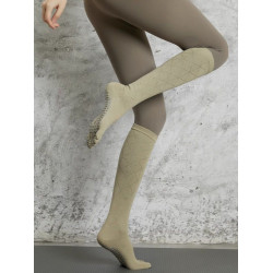 菱格鏤空五指高筒襪專業級矽膠防滑瑜珈襪女純色小腿夏季薄款透氣