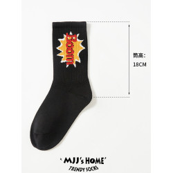 美式彩色襪子男款長襪秋冬季純棉潮流中筒襪女潮健身男生運動襪