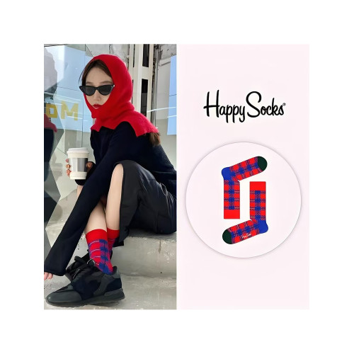 HappySocks旗艦爆款彩虹條紋格子雲朵中高筒女襪純棉潮襪四季百搭 HappySocks旗艦爆款彩虹條紋格子雲朵中高筒女襪純棉潮襪四季百搭