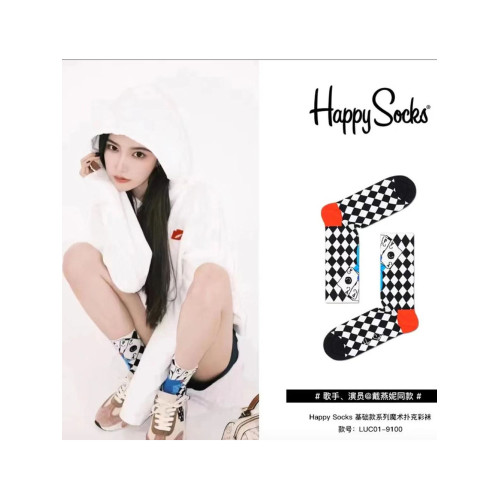 HappySocks旗艦爆款彩虹條紋格子雲朵中高筒女襪純棉潮襪四季百搭 HappySocks旗艦爆款彩虹條紋格子雲朵中高筒女襪純棉潮襪四季百搭
