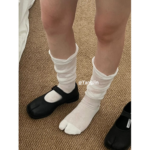 春夏季ins韓風泡泡口花邊二趾襪小腿襪純色日常及膝堆堆襪分趾襪 春夏季ins韓風泡泡口花邊二趾襪小腿襪純色日常及膝堆堆襪分趾襪