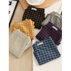 男士內褲男生格子四角褲2025新款平角褲青年短褲運動透氣褲頭褲衩