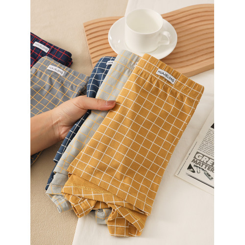 男士內褲男生格子四角褲2025新款平角褲青年短褲運動透氣褲頭褲衩 男士內褲男生格子四角褲2025新款平角褲青年短褲運動透氣褲頭褲衩