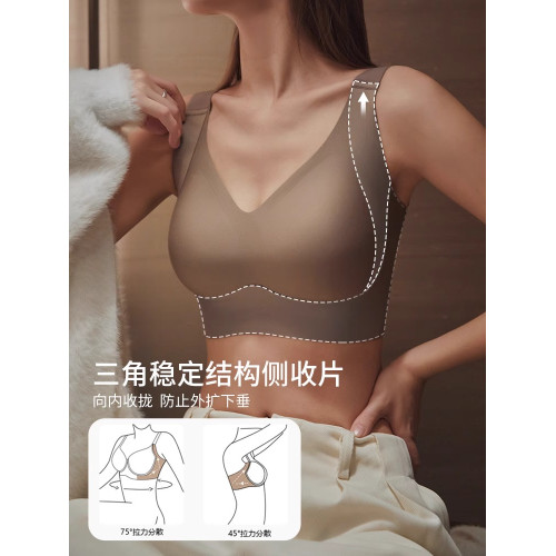 全罩杯大碼文胸大胸顯小胖MM調整型收副乳內衣薄款無痕無鋼圈 全罩杯大碼文胸大胸顯小胖MM調整型收副乳內衣薄款無痕無鋼圈