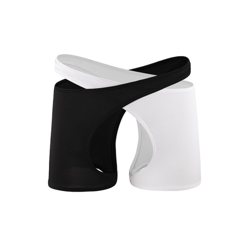 吉木家2025新款開襠個性平角內褲男士薄款透氣前後鏤空男生丁字褲 吉木家2025新款開襠個性平角內褲男士薄款透氣前後鏤空男生丁字褲