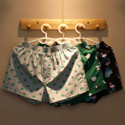 寬松男士內褲男阿羅褲純棉平角褲衩夏季透氣居家休閒睡褲四角短褲