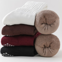 2025新款瑜珈襪子秋冬加厚毛圈長筒專業防滑普拉提健身小腿堆堆襪