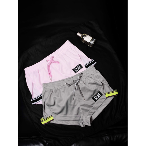 D.M男家居褲低腰性感居家短褲 簡約系繩滌綸休閒阿羅褲平角褲四角