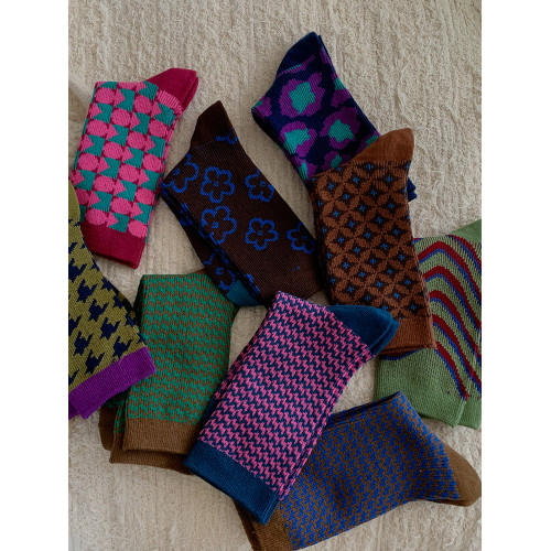 復古千鳥格襪子女中筒襪夏薄款棉襪文藝日系條紋拼色春夏長堆堆襪 復古千鳥格襪子女中筒襪夏薄款棉襪文藝日系條紋拼色春夏長堆堆襪