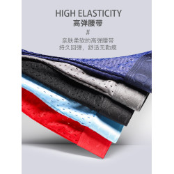 2025年新款夏季男士平角內褲黑色冰絲網孔薄款透氣男生四角短褲頭