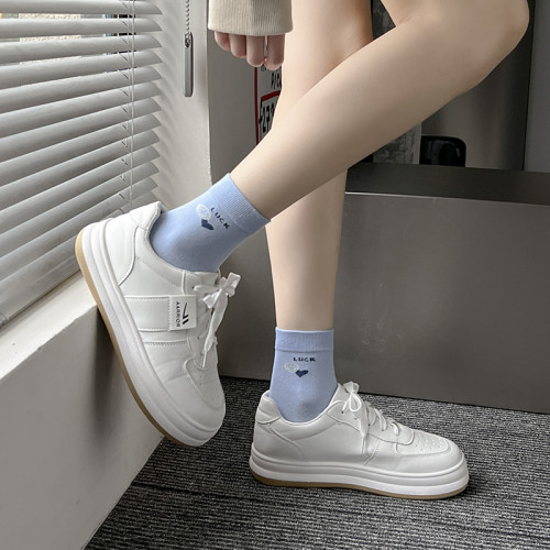 襪子女春秋季新款純色防臭中筒襪薄款休閒純棉吸汗中高腰女士棉襪 襪子女春秋季新款純色防臭中筒襪薄款休閒純棉吸汗中高腰女士棉襪