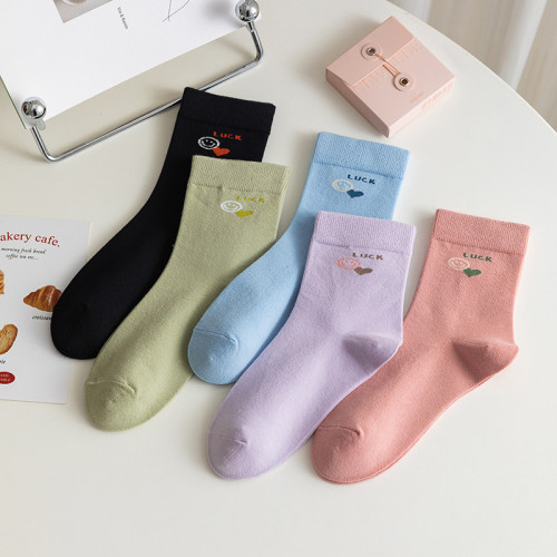 襪子女春秋季新款純色防臭中筒襪薄款休閒純棉吸汗中高腰女士棉襪 襪子女春秋季新款純色防臭中筒襪薄款休閒純棉吸汗中高腰女士棉襪