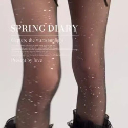 純欲亮晶晶blingbling亮片白色絲襪防勾絲連褲襪子女辣妹禦姐黑絲