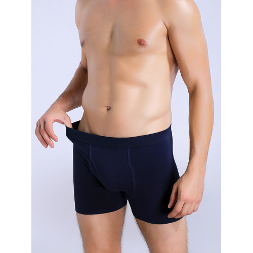 男士內褲純棉高腰前開洞加長款防磨腿平角褲側開口開襠四角短褲頭 男士內褲純棉高腰前開洞加長款防磨腿平角褲側開口開襠四角短褲頭