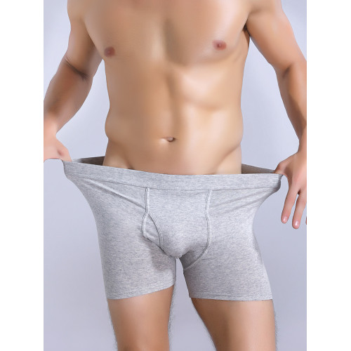 男士內褲純棉高腰前開洞加長款防磨腿平角褲側開口開襠四角短褲頭 男士內褲純棉高腰前開洞加長款防磨腿平角褲側開口開襠四角短褲頭