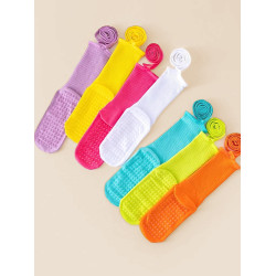 紫色瑜珈襪子防滑專業女運動普拉提新款帶綁帶矽膠吸汗室內健身夏