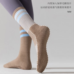 運動襪女專業瑜珈襪防滑專業普拉提中筒襪地板襪棉質健身跑步室內