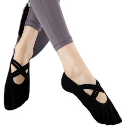 小魚加加專業瑜珈襪女夏季防滑五指襪跳操健身普拉提薄款室內專用