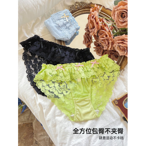 六衹兔子法式性感蕾絲內褲女生透氣舒適全包臀三角褲低腰短褲頭 六衹兔子法式性感蕾絲內褲女生透氣舒適全包臀三角褲低腰短褲頭