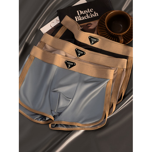 輕奢緞面男士內褲2025新款冰絲涼感夏季輕薄透氣男生中腰平角褲 輕奢緞面男士內褲2025新款冰絲涼感夏季輕薄透氣男生中腰平角褲