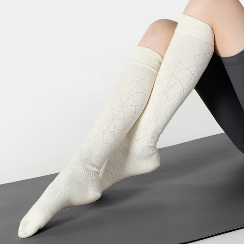 長筒瑜珈襪子防滑專業女五指襪健身防滑襪地板襪成人普拉提襪子 長筒瑜珈襪子防滑專業女五指襪健身防滑襪地板襪成人普拉提襪子