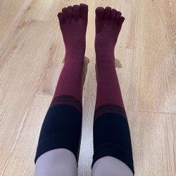 長筒瑜珈襪子防滑專業女五指襪地板襪成人瑜珈防滑襪普拉提襪子